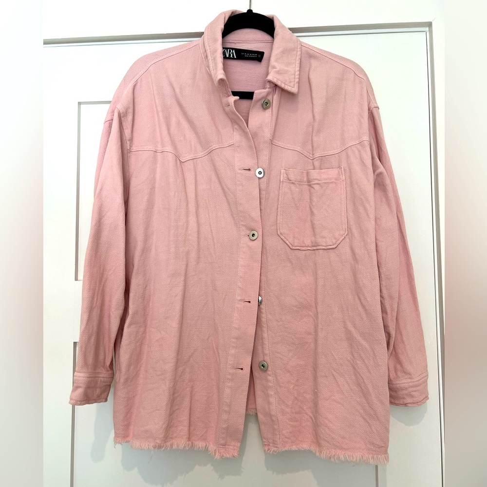 Zara size medium pink shirt jacket